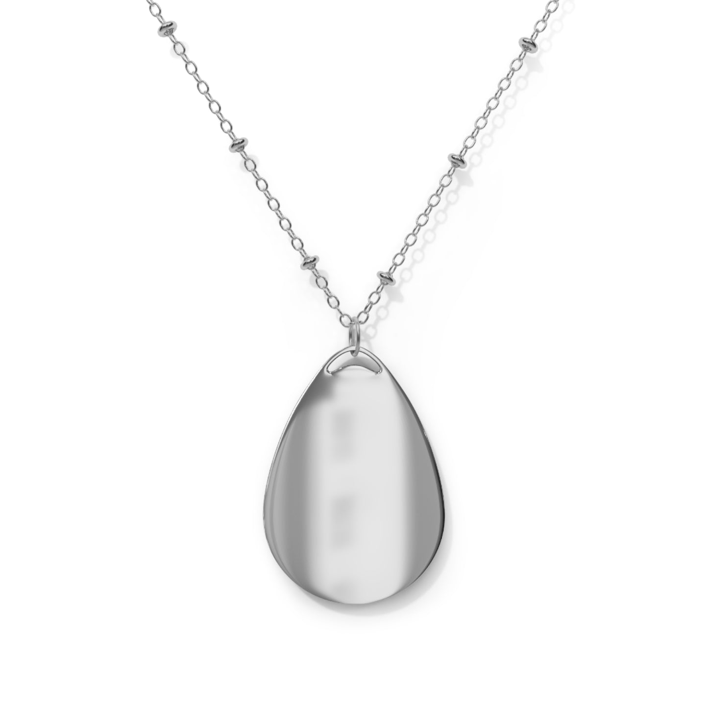 Unblinded Logo Oval Necklace WHITE