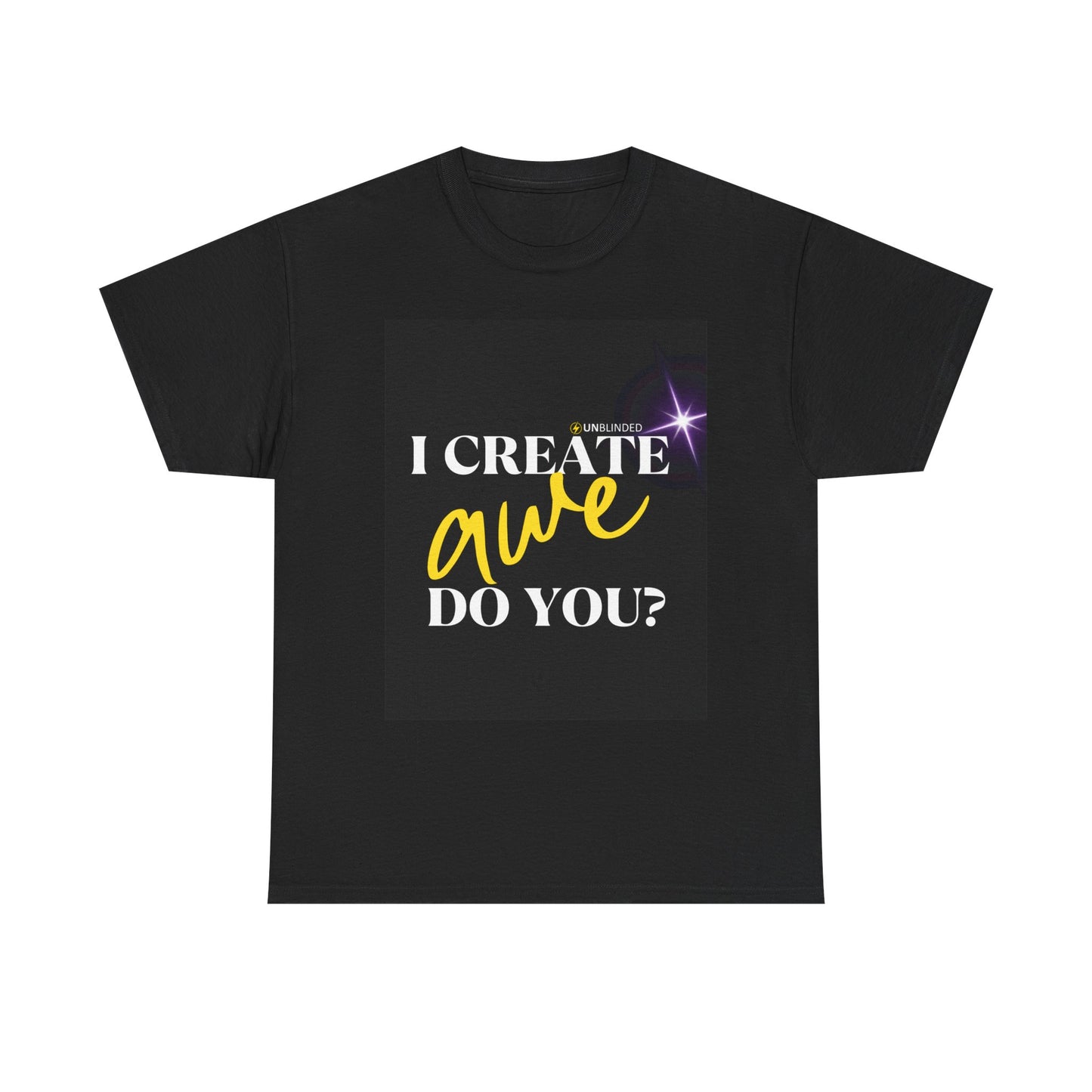 Unisex Heavy Cotton Tee - I CREATE Awe Do You? Inspirational Graphic T-Shirt