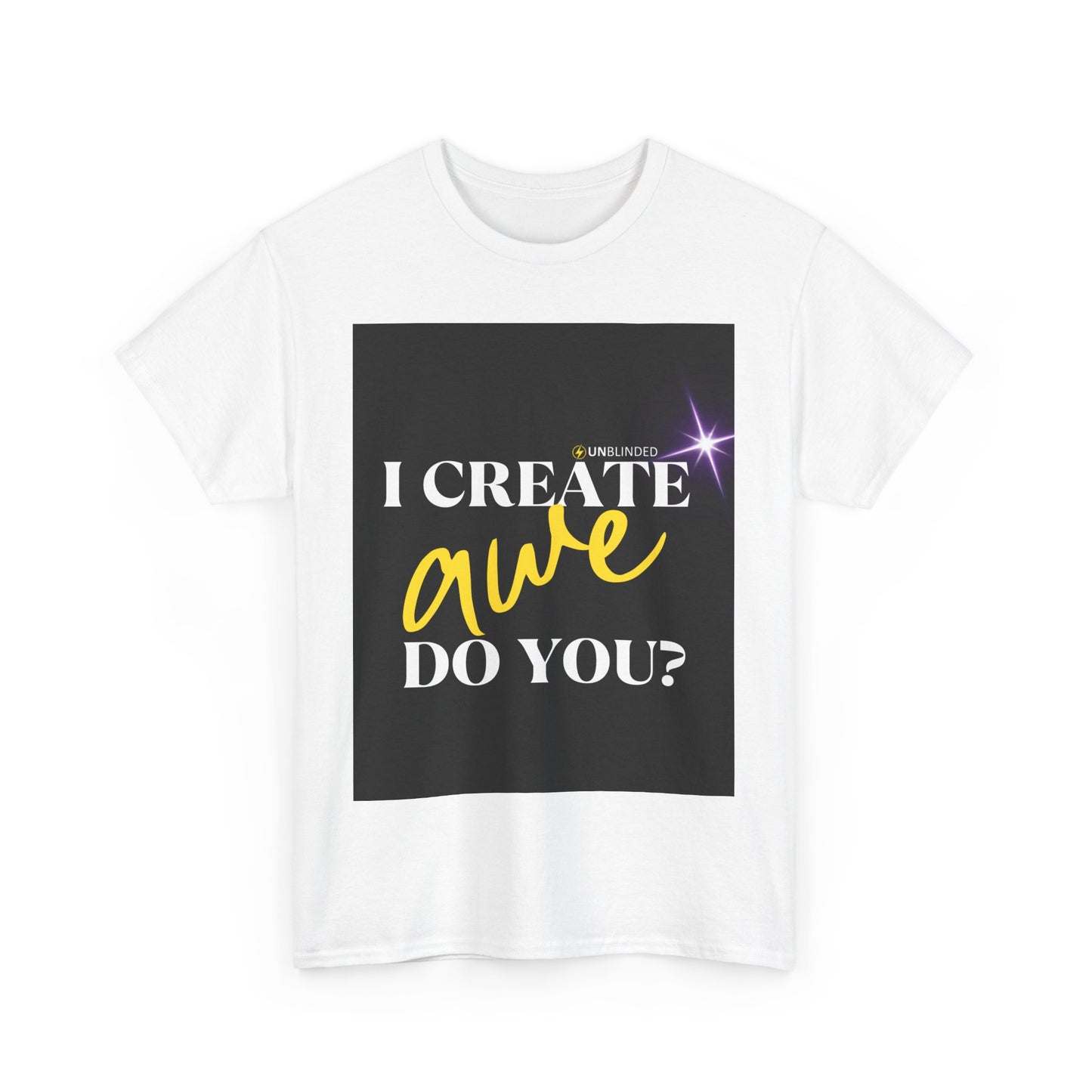 Unisex Heavy Cotton Tee - I CREATE Awe Do You? Inspirational Graphic T-Shirt
