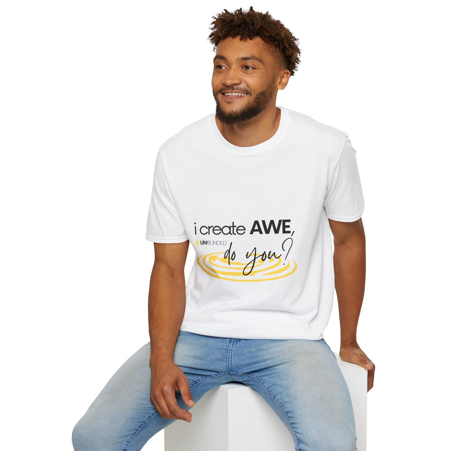 Inspirational Unisex Softstyle T-Shirt - 'I Create AWE, Do You?'