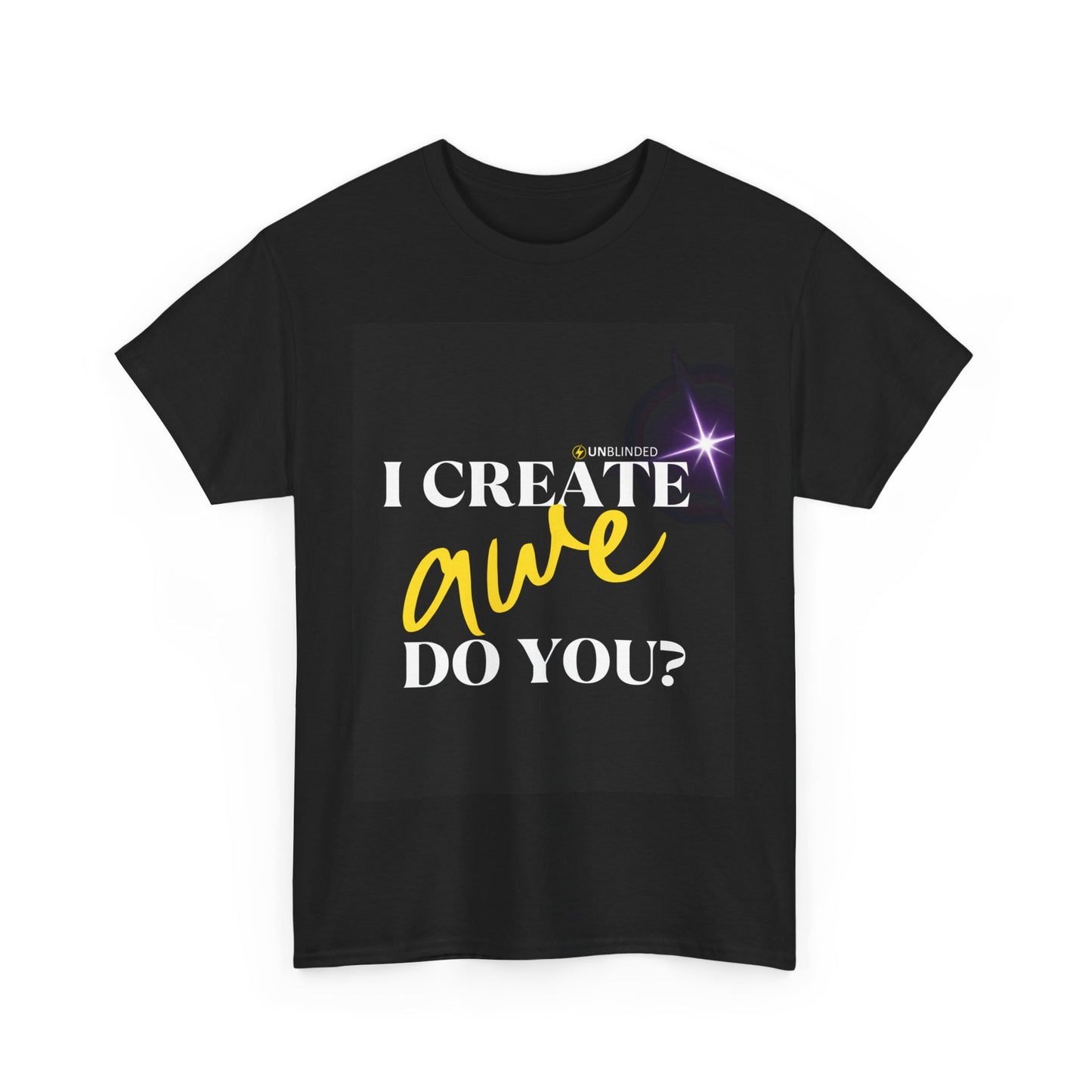 Unisex Heavy Cotton Tee - I CREATE Awe Do You? Inspirational Graphic T-Shirt