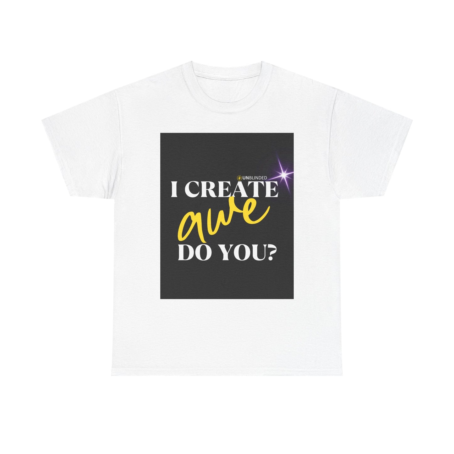 Unisex Heavy Cotton Tee - I CREATE Awe Do You? Inspirational Graphic T-Shirt