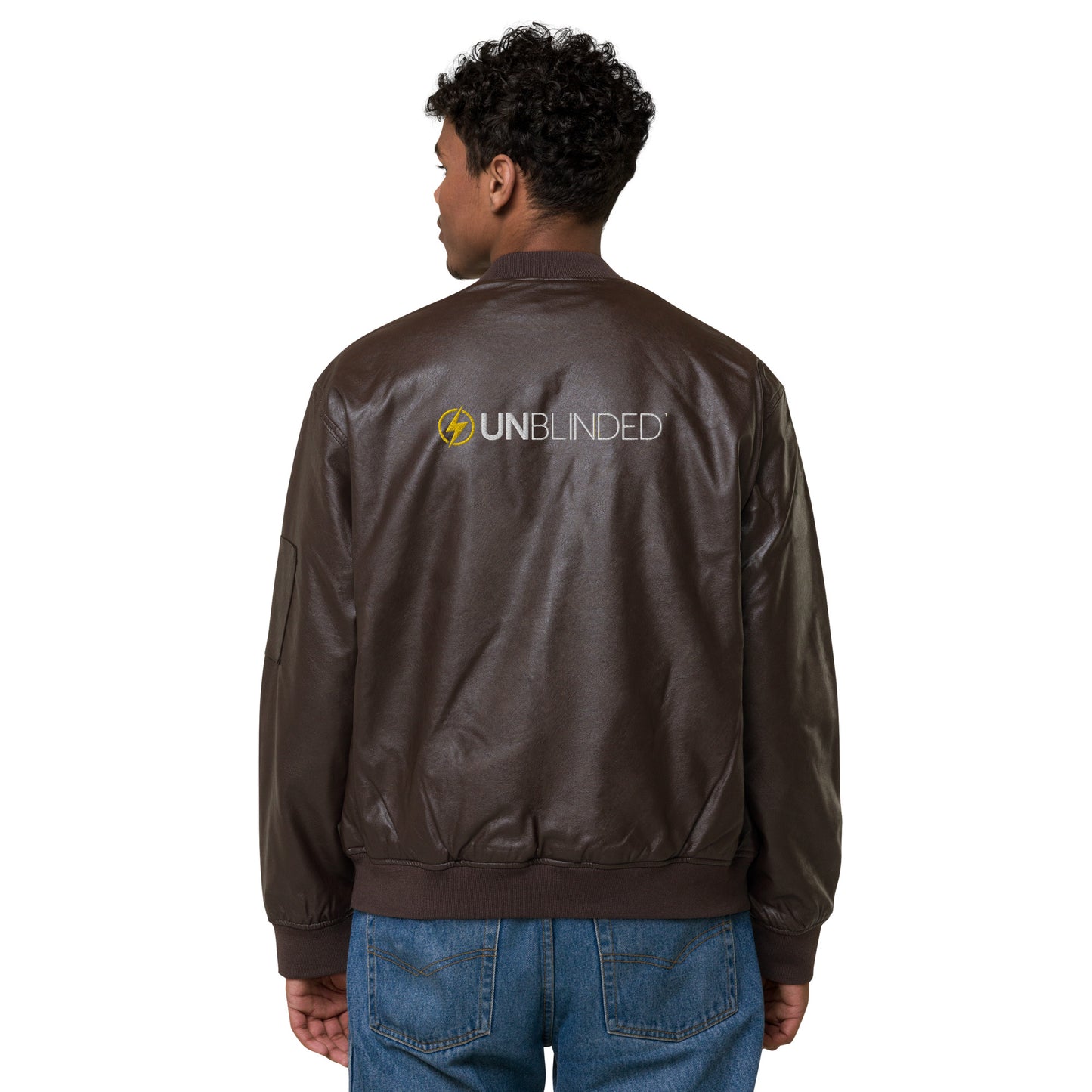Unblinded Leather Bomber Jacket