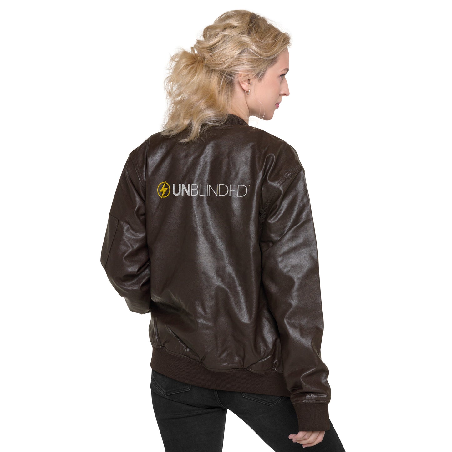 Unblinded Leather Bomber Jacket
