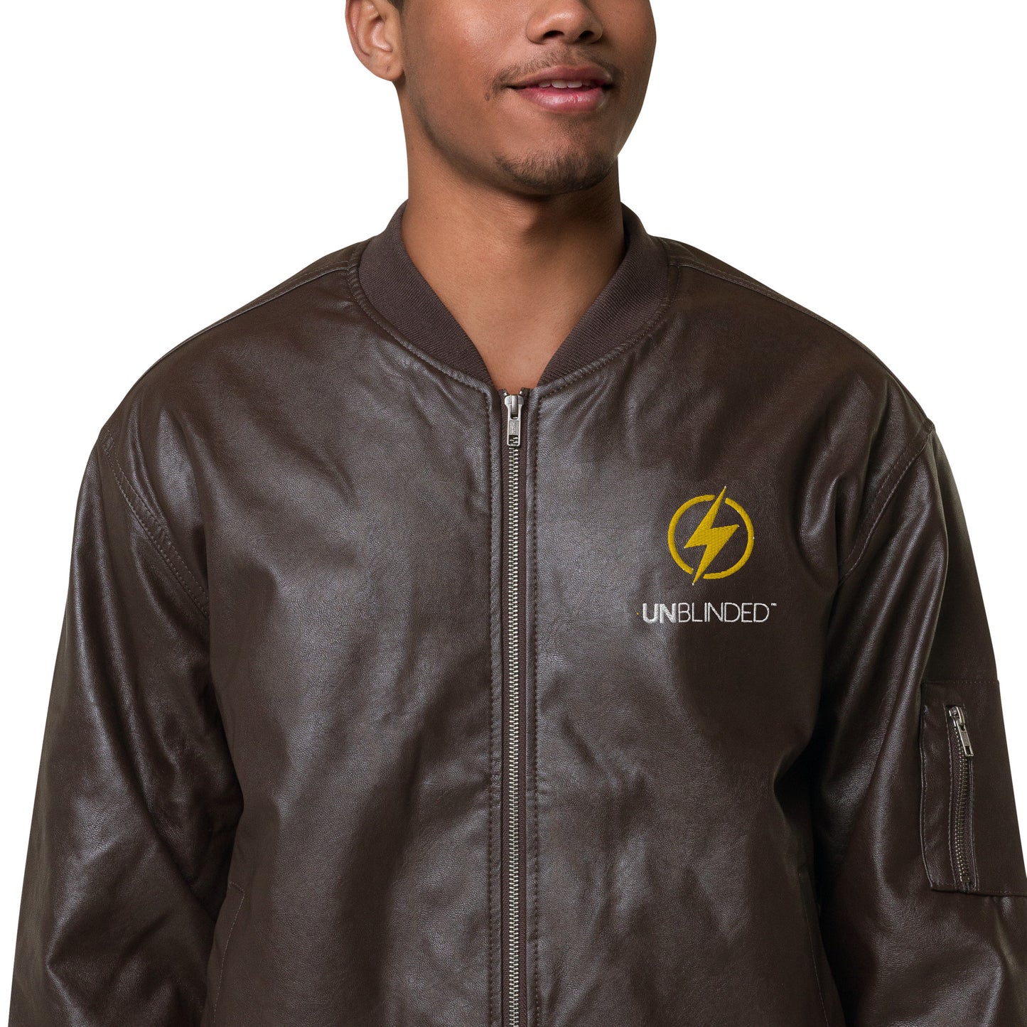 Unblinded Leather Bomber Jacket