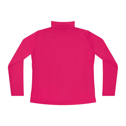 Ladies Pink Raspberry Quarter-Zip Pullover