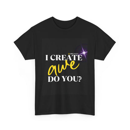 Unisex Heavy Cotton Tee - I CREATE Awe Do You? Inspirational Graphic T-Shirt